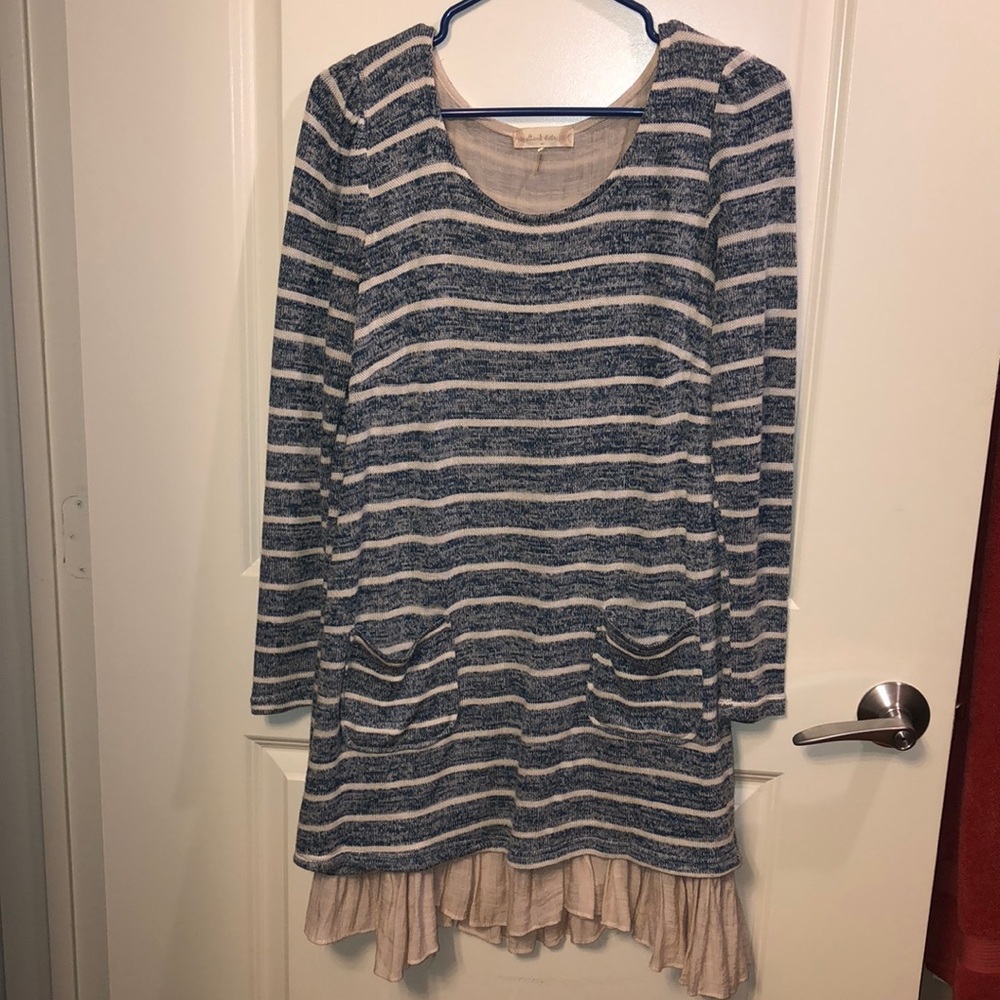 Alter’d State blue and cream striped dress